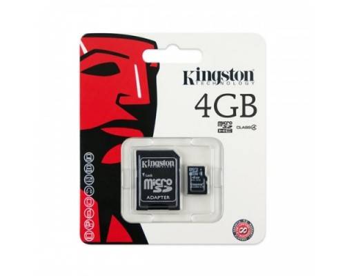 Kingston SDHC SD kaart 4GB + adapter (Class 4)